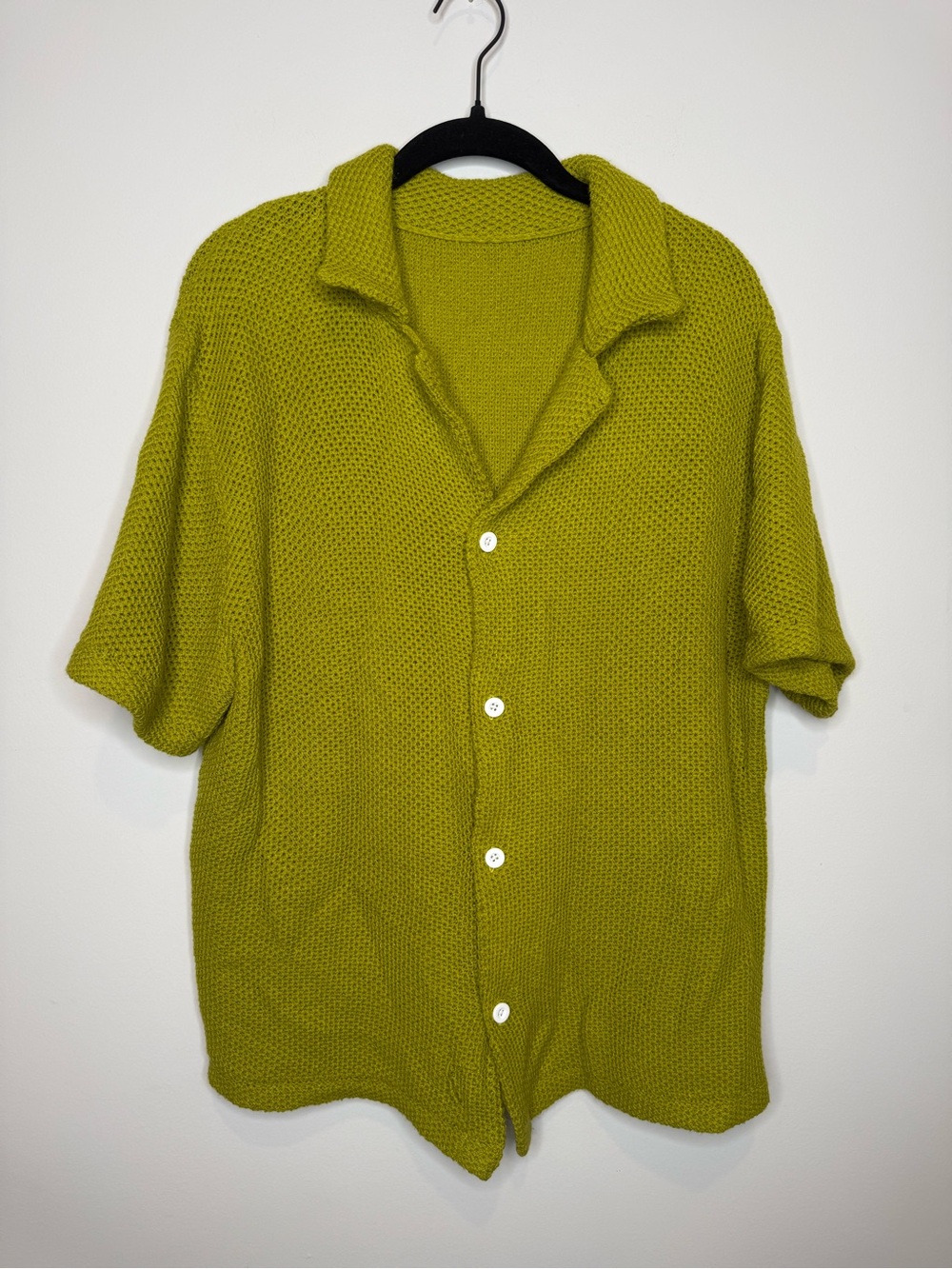 Knit Short-Sleeve Button Short Sleeve and Shorts Set